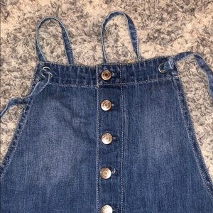 American Eagle denim overalls!